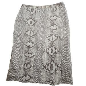 Anthropologie Yoana Braschi Brown Snake Print Knee Length Skirt 4 Career Neutral